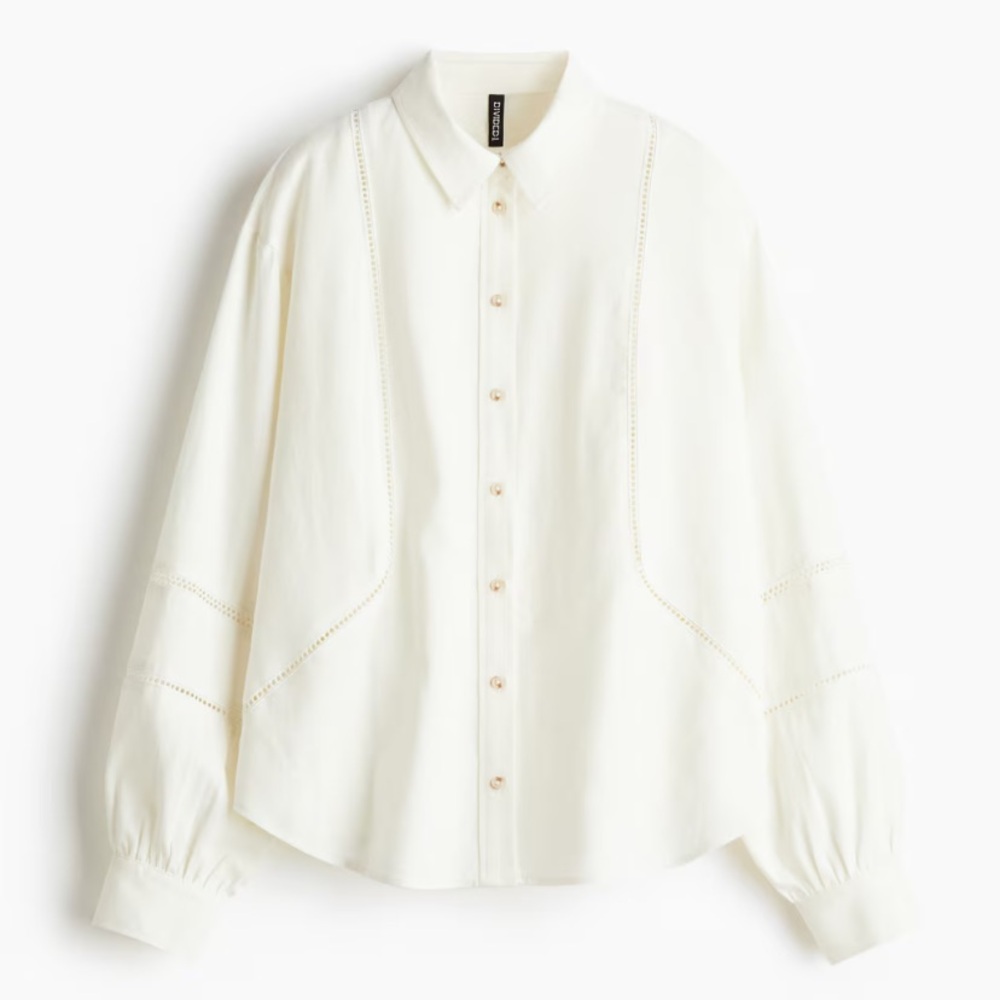 H&M Airy White Button Down Shirt - Size Small - NWOT